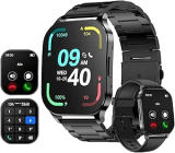 Smartwatch Relógio Inteligente, Tela1,96″ AMOLED, IP68 à Prova d’Água, Ligações Bluetooth, 100+ Modos Esportivos, Assistente de Voz, Compatível com iOS/Android, Unissex, Inclui 2 Pulseiras (Preto)